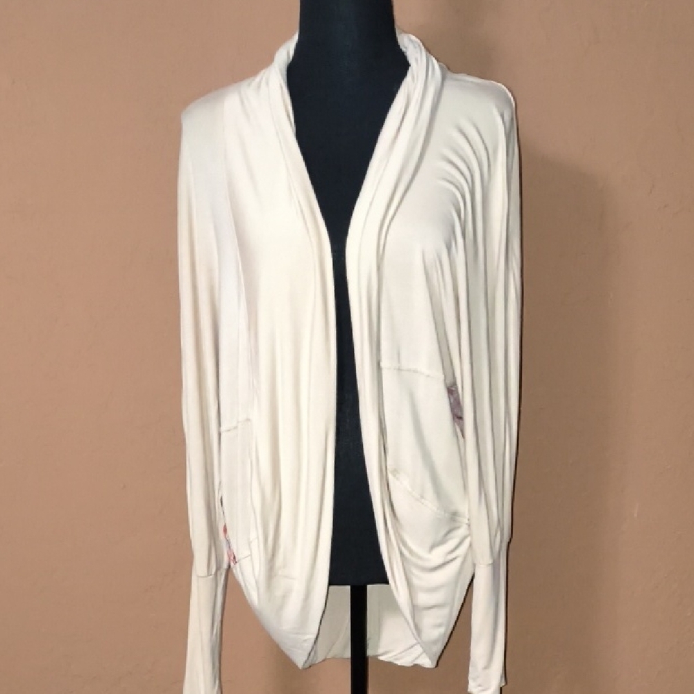 Wrangler Women's Cream Open Front Lightweight Cardigan Size M